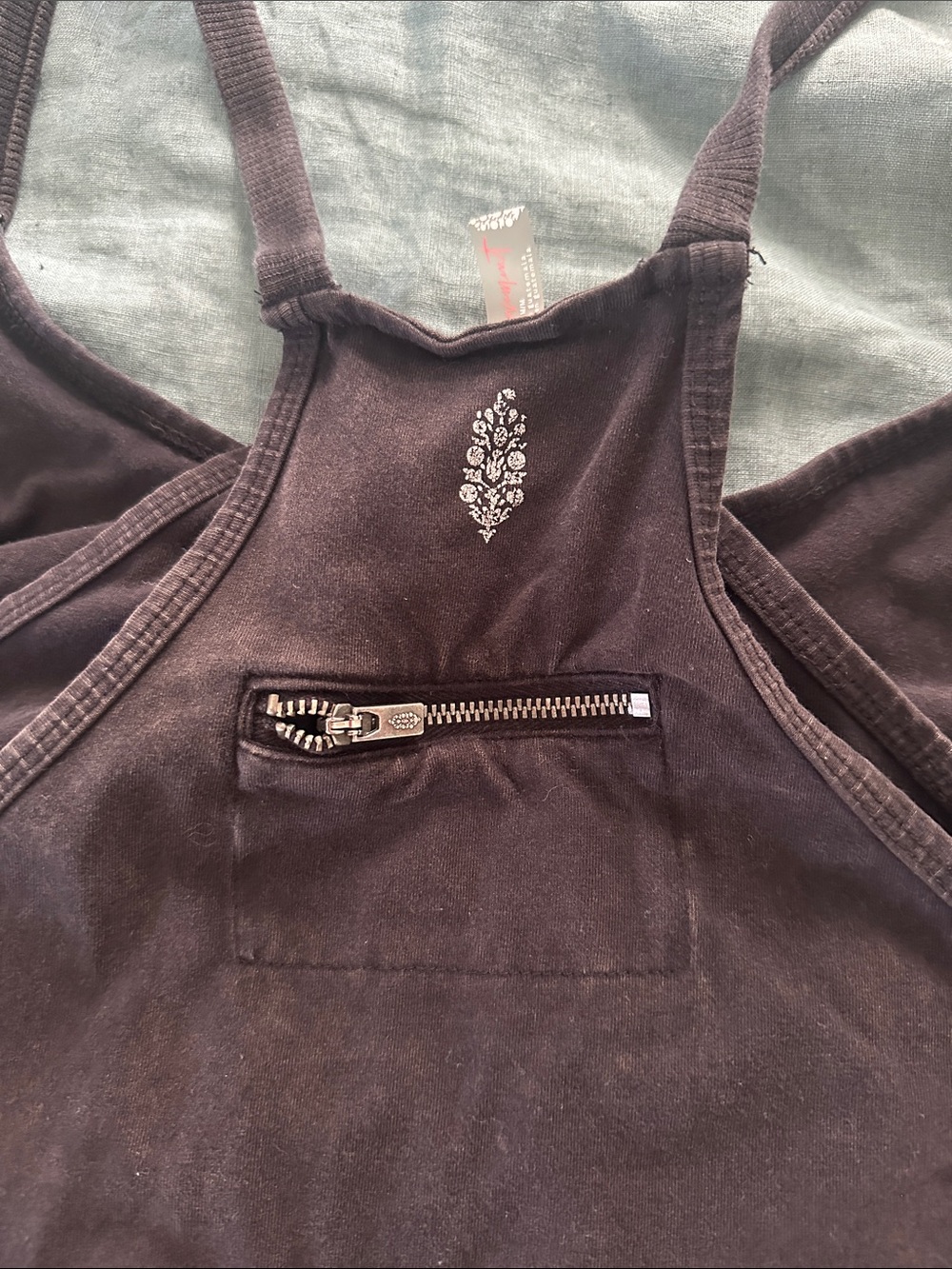 FP Movement by Free People Black Racerback Tank with Front Pockets - Picture 4 of 4